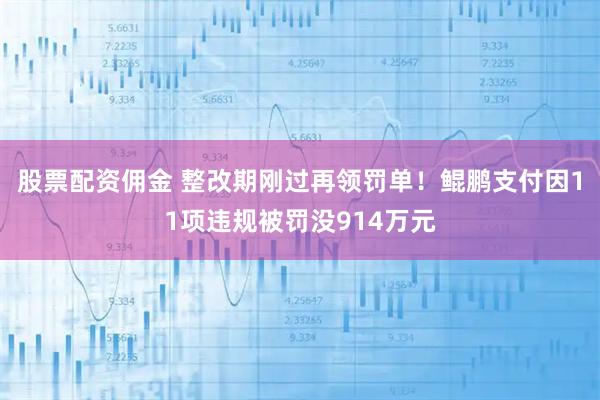 股票配资佣金 整改期刚过再领罚单！鲲鹏支付因11项违规被罚没914万元